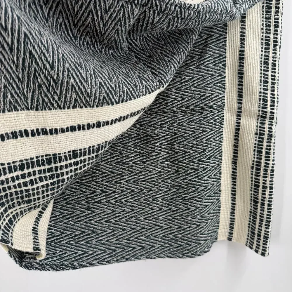Loft Ann Taylor Infinity Scarf Navy Creme Textured Knit 3 Ways to Wear Loop NWT